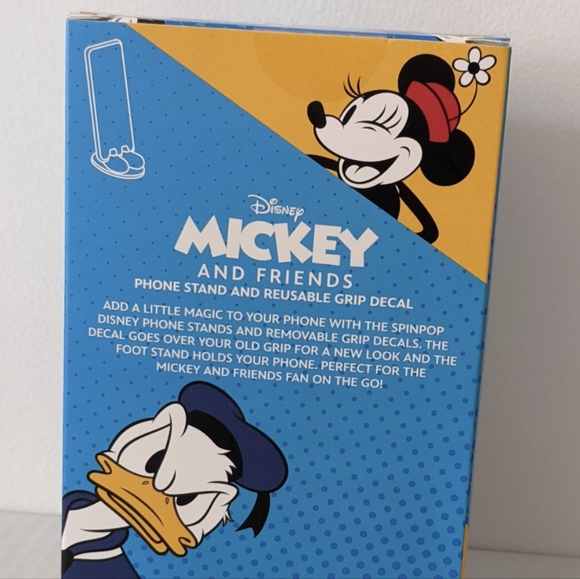 Disney Mickey Mouse SpinPop Phone Stand and Reusable Grip Decal, NEW - Picture 3 of 5